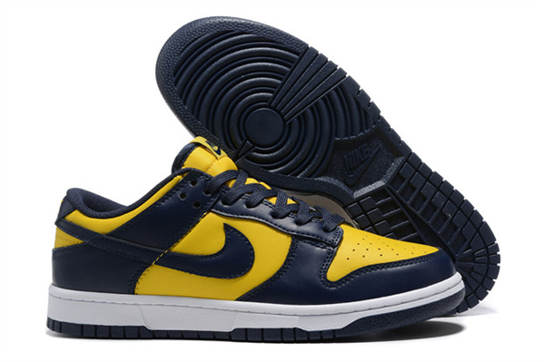 Men's Dunk Low Navy Yellow Shoes 083
